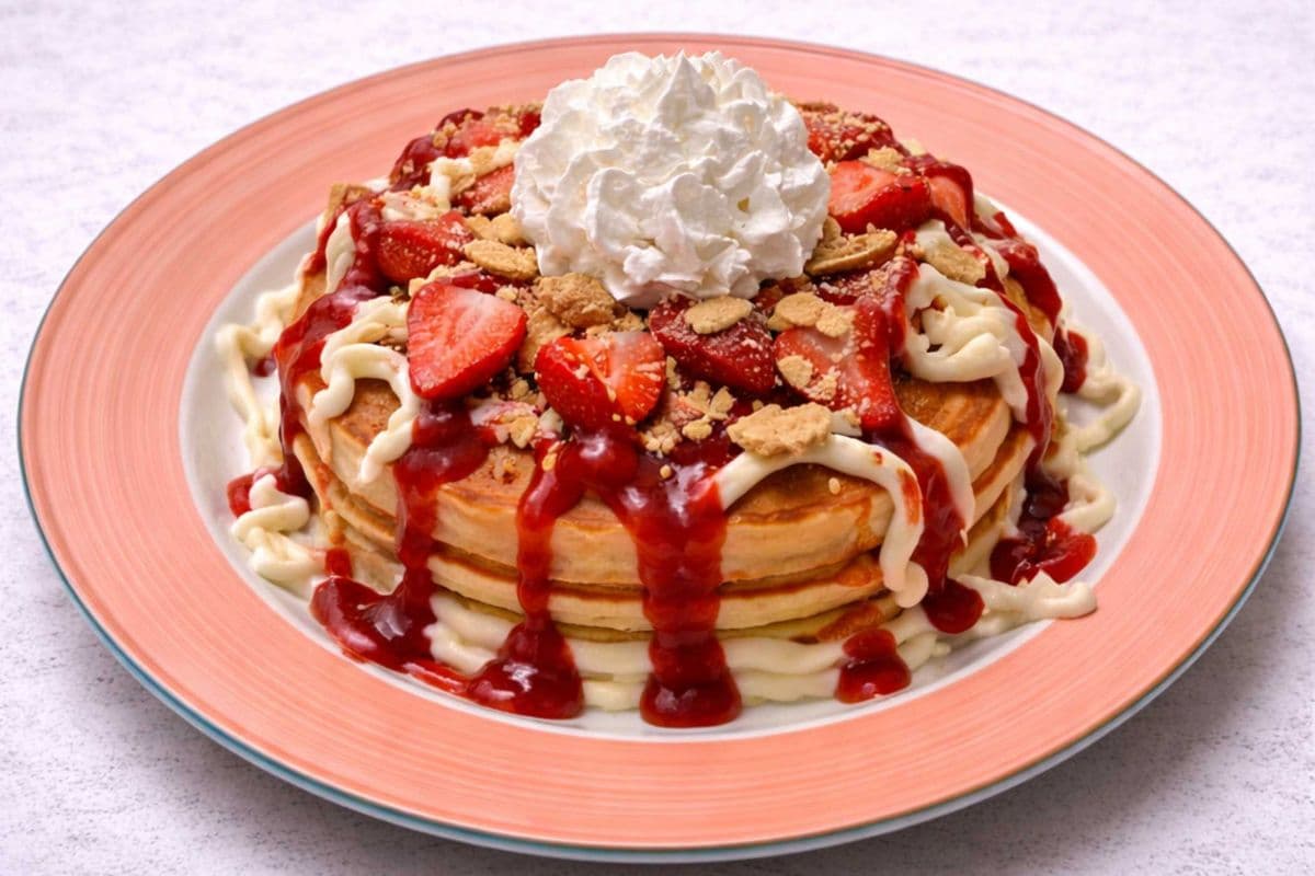 STRAWBERRY CHEESECAKE PANCAKES (Two Pancakes)