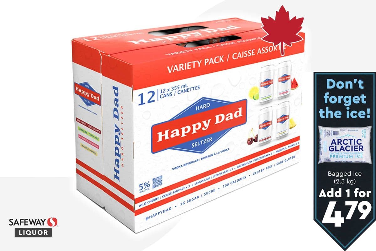 Happy Dad Hard Seltzer Variety Pack (12 x 355 ml)