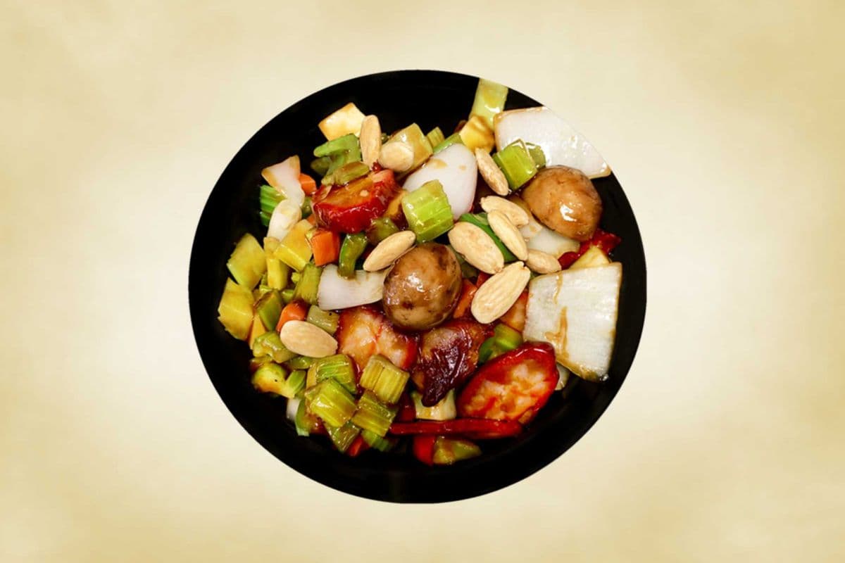72. Roast Pork with Vegetable and Almonds