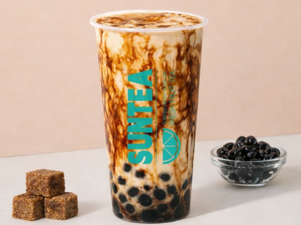 Brown Sugar Pearl Milk Tea 黑糖珍珠奶茶