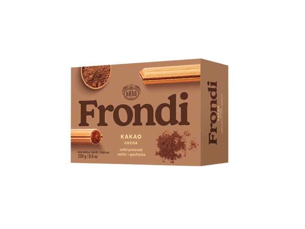 Kras Frondi Cocoa Cream Filled Wafer Sticks 250g Croatian Balkan Biscuits 