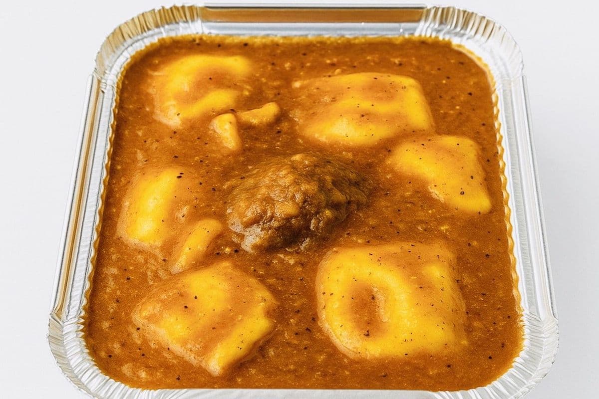 Ravioli with Meat Sauce and Meatballs