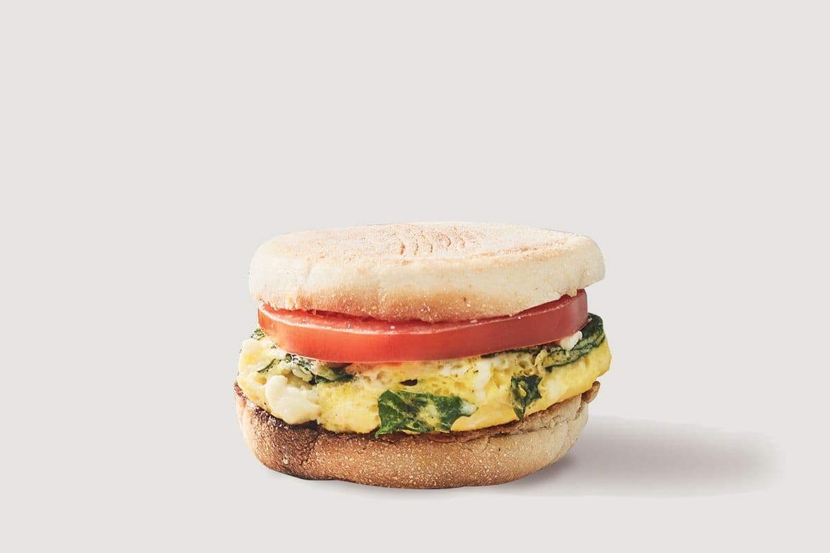 Sandwich à l'omelette au feta et épinards / Feta and Spinach Omelette Sandwich