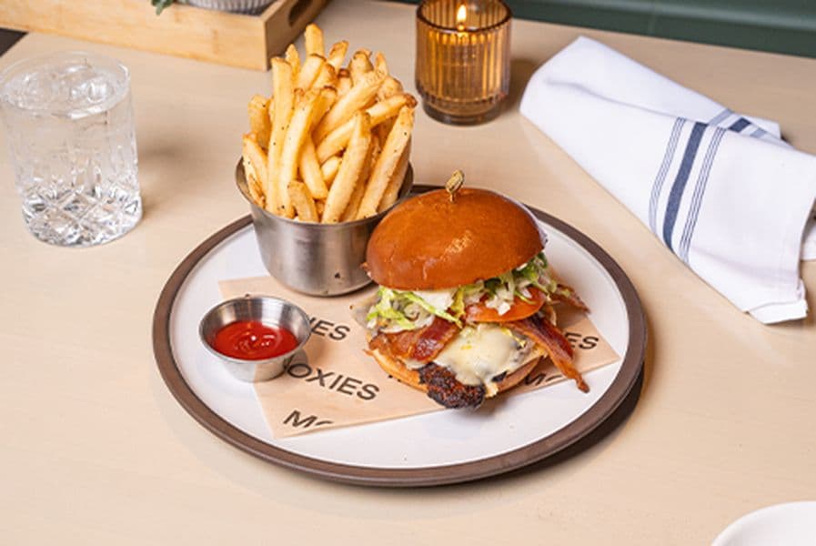 Blackened Chicken Burger & Fries