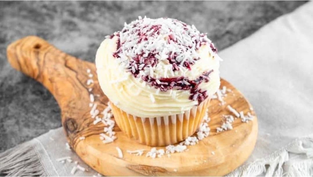 Each Blueberry Cheesecake Cupcake