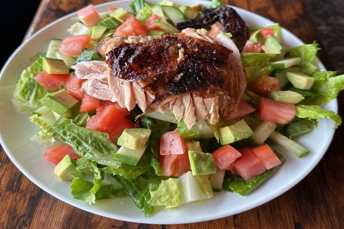 Chicken Breast Peruvian Salad and a Drink