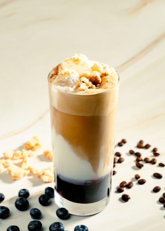 Iced Blueberry Coffee Cake Latte