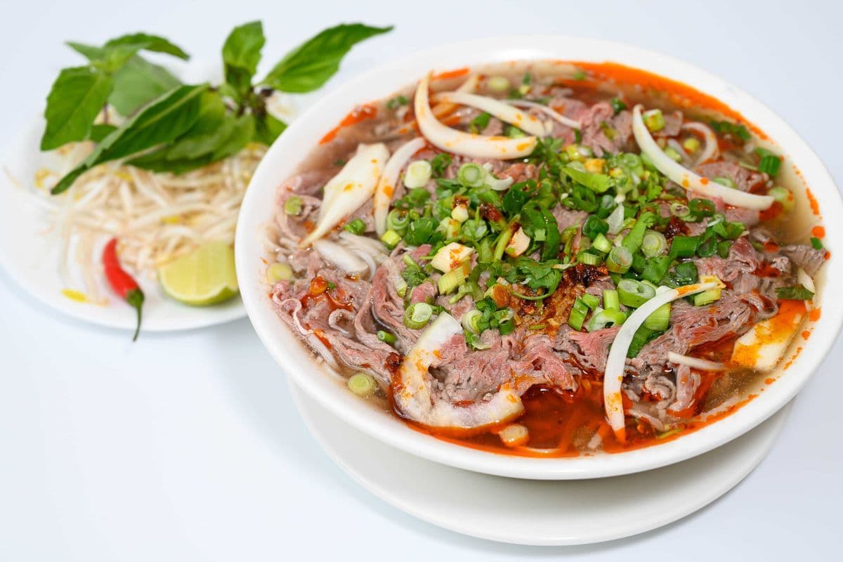 26. Spicy Satay Medium Rare Beef Noodle Soup