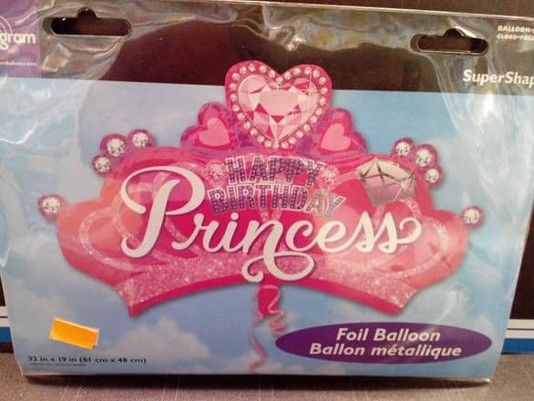 33x19" Super Shape Foil balloon - Happy Birthday Princess Crown