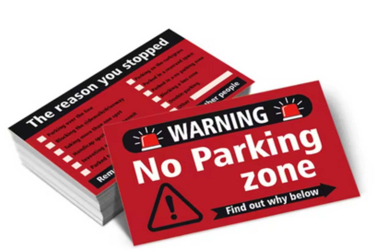 No Parking Zone Cards - 5 Cards