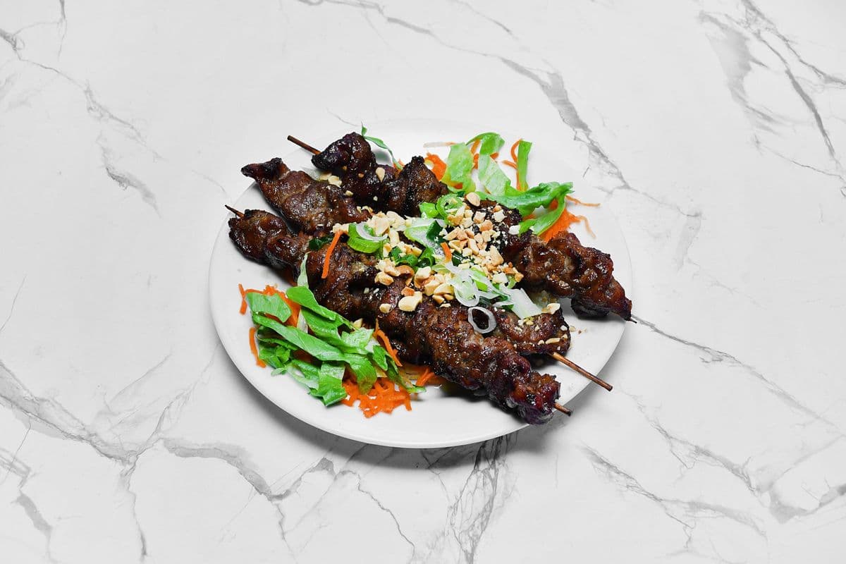 7. Satay Beef Skewers (3 pcs)