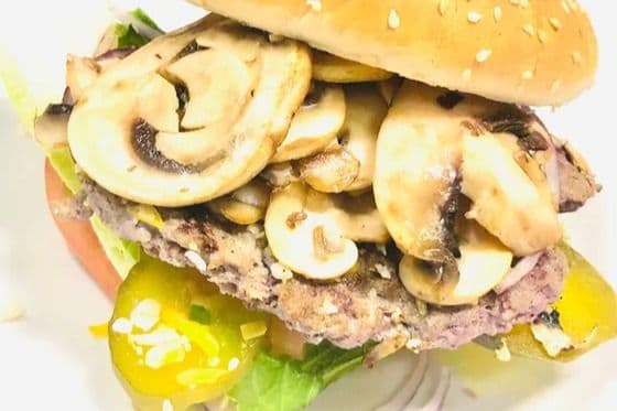 46. Homemade Mushroom Burger Combo