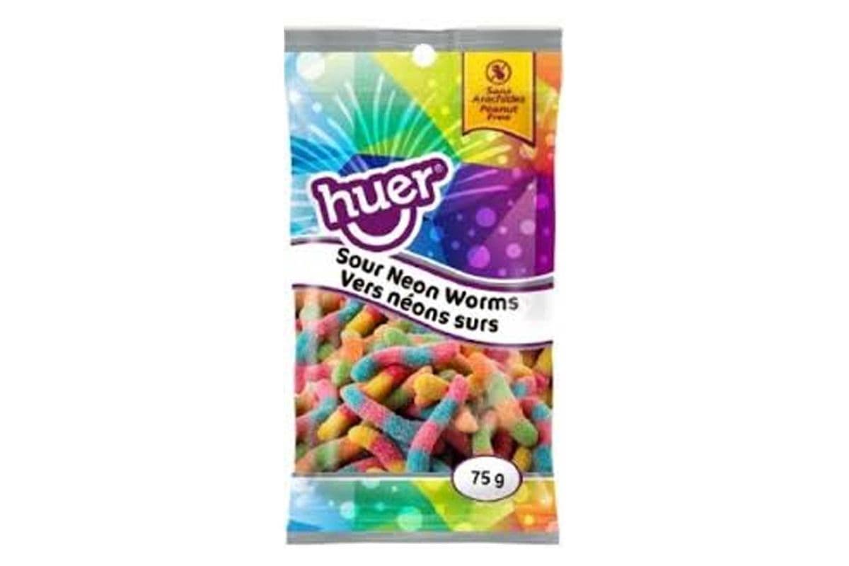 Huer Sour Neon Worms 75g