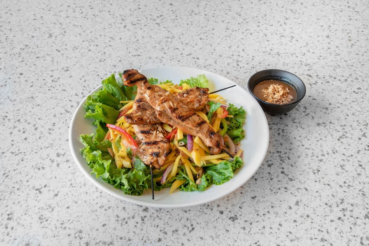 S4. Satay with Mango Salad