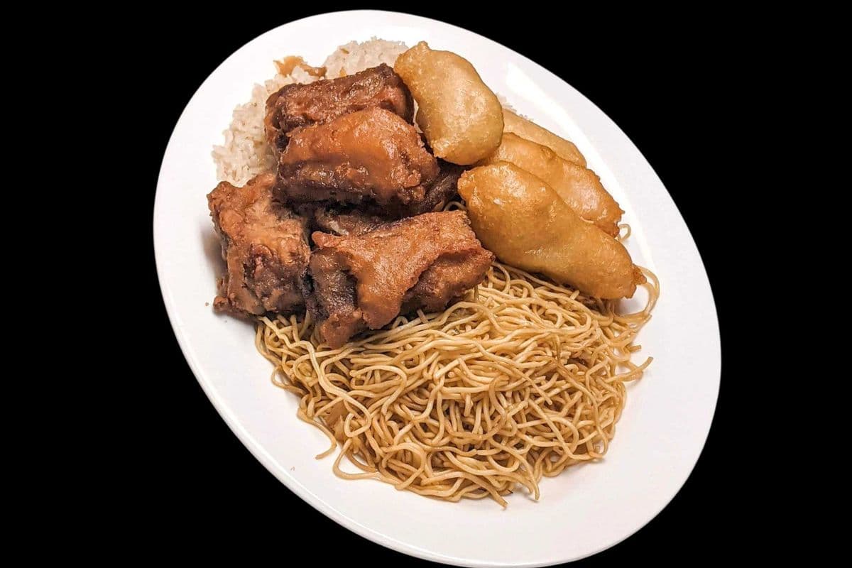 Dinner (I) with Deep Fried Dry Ribs & Deep Fried Shrimp