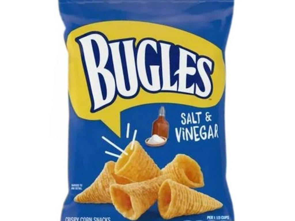 Bugles Salt and Vinegar Cone Shaped Corn Chips 85g Snack