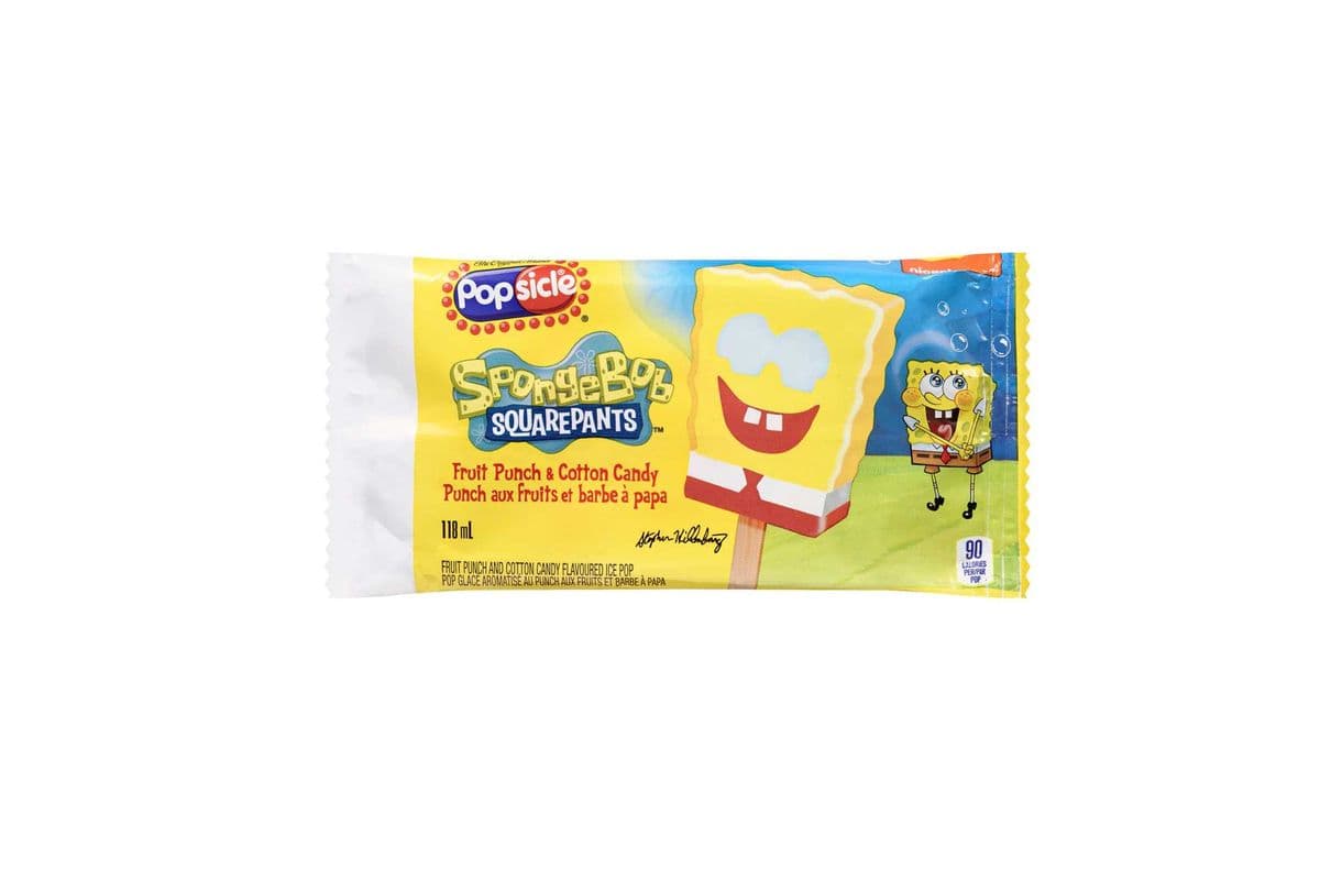 Popsicle Sponge Bob Fruit Punch & Cotton Candy 118ml