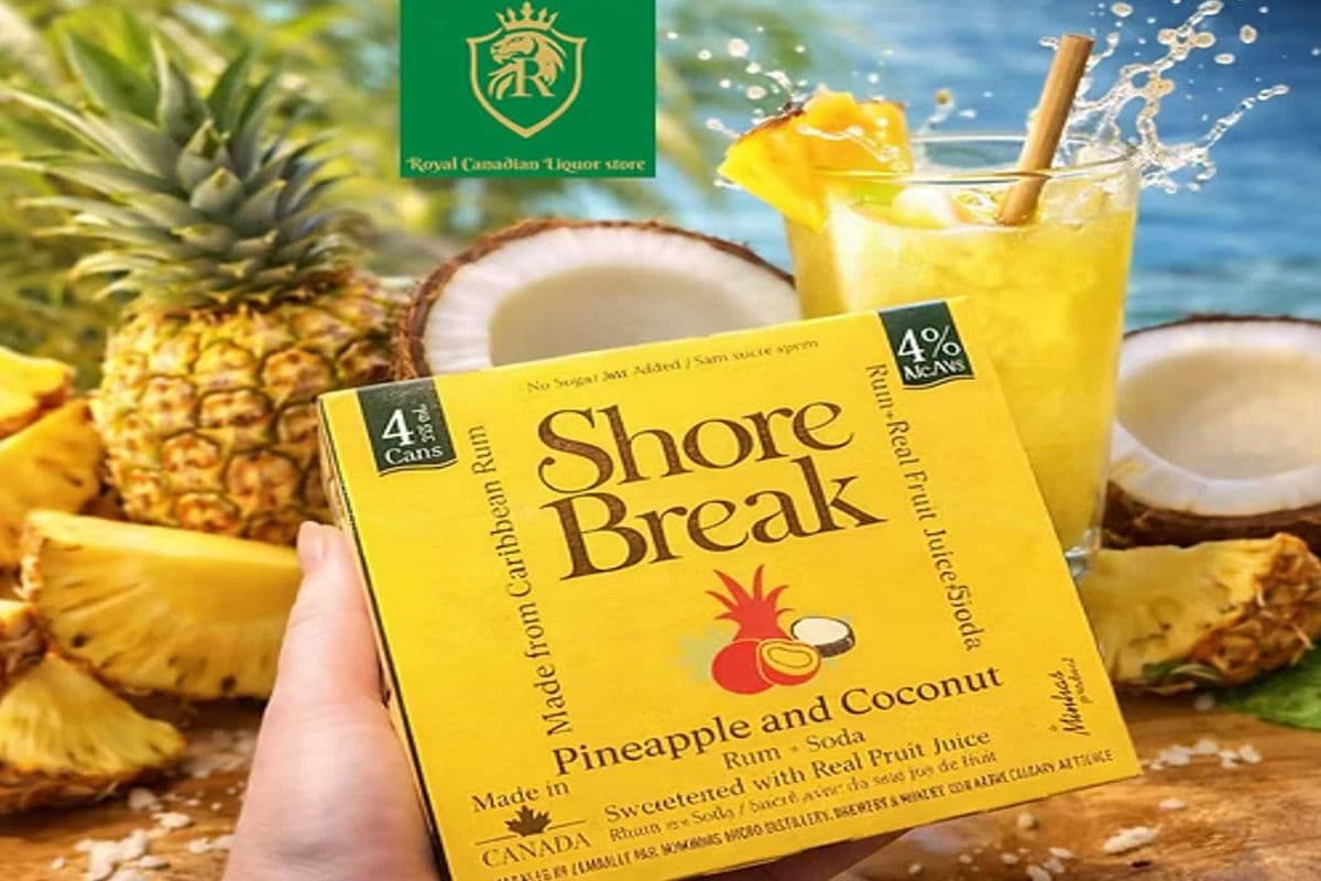 SHORE BREAK PINEAPPLE AND COCONUT RUM SODA (4 x 355ML)