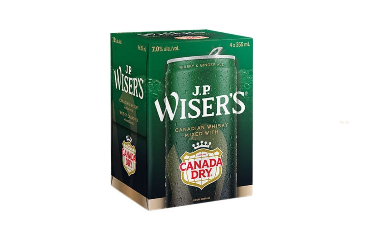 JP Wisers Canadian Whisky Mixed With Canada Dry (4 Cans) (4 x 355ml)