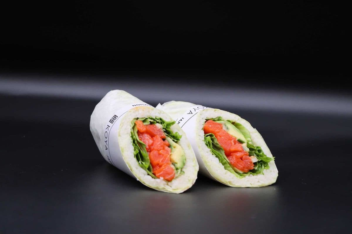 Salmon and Avocado Burrito