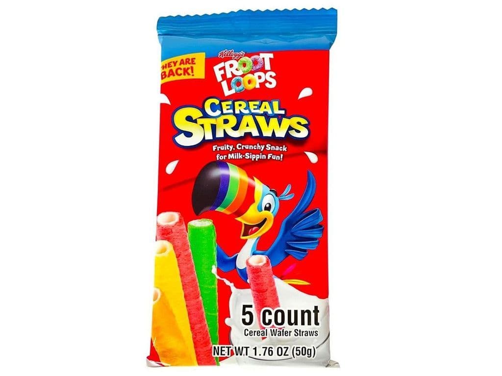 Froot Loops Cereal Straws 5 Pack 50g Crunchy Fruity Snack