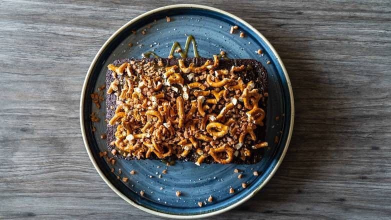 Salted Caramel Pretzel Brownie