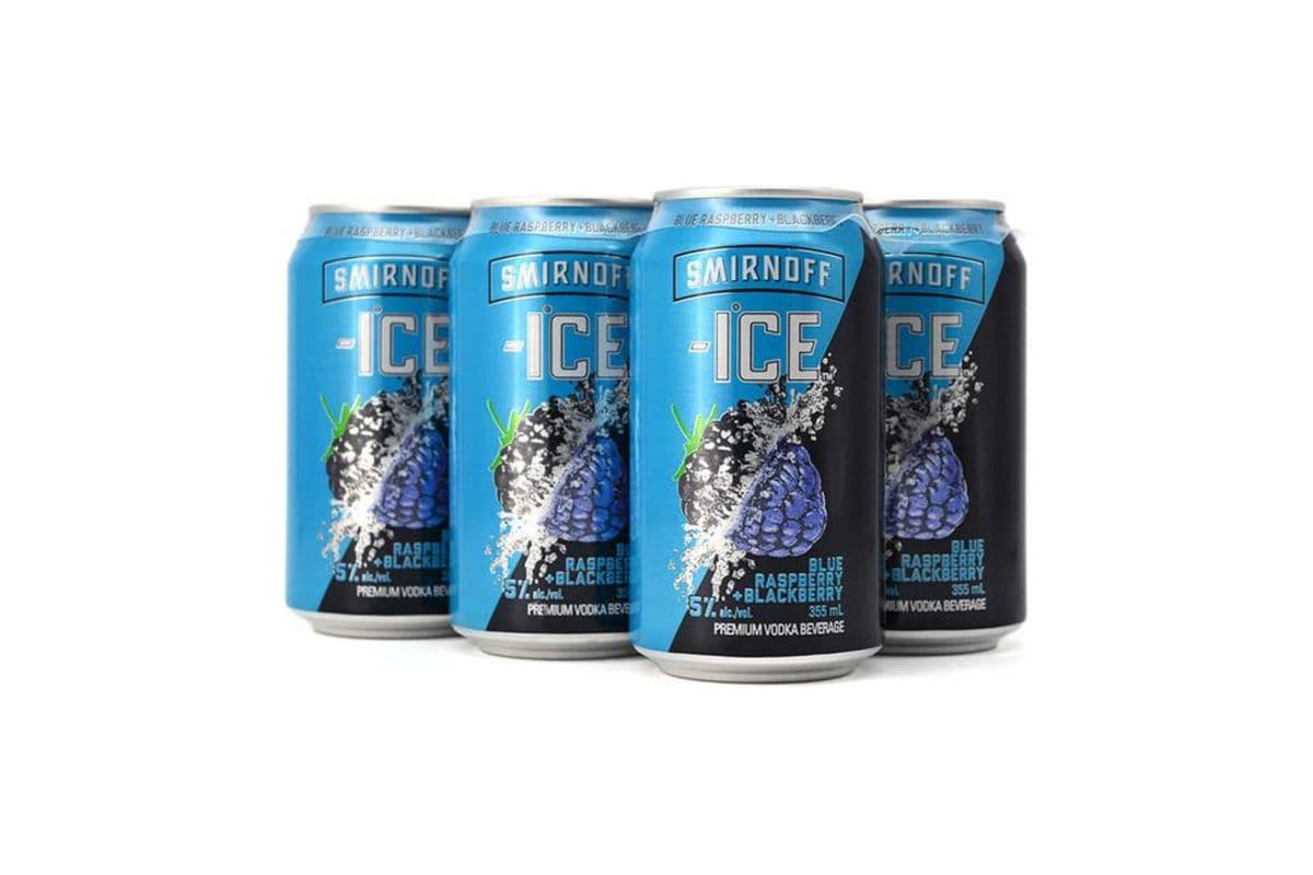 Smirnoff Ice Blue Raspberry and Blackberry (6 Cans) (1 x 355 ML X 6 CANS)