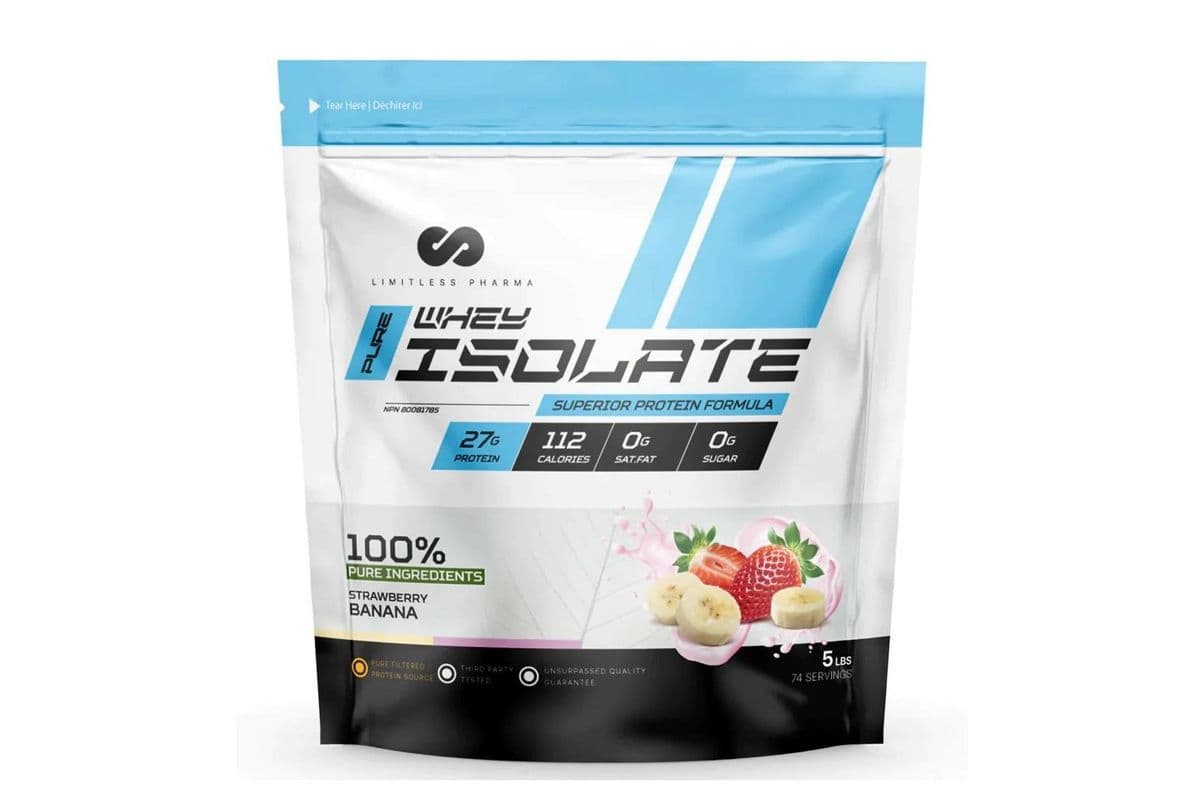 Limitless Pharma Whey Isolate Strawberry Banana Protein Powder (5 lb)
