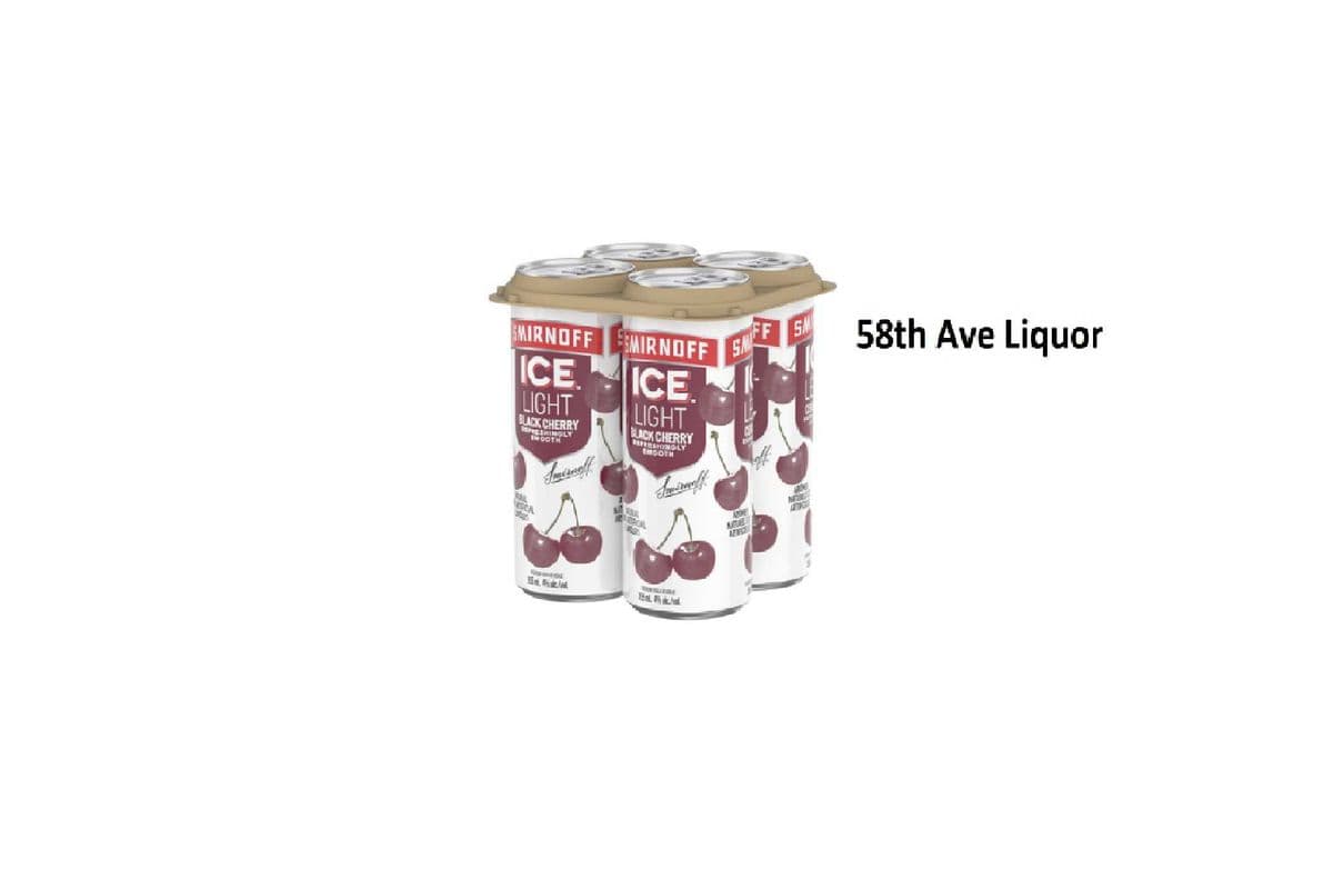 SMIRNOFF ICE LIGHT BLACK CHERRY & SODA CANS (1 x 4x355ML)