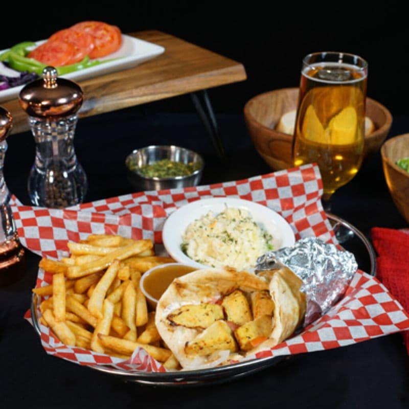 Poulet sur pita (assiette)