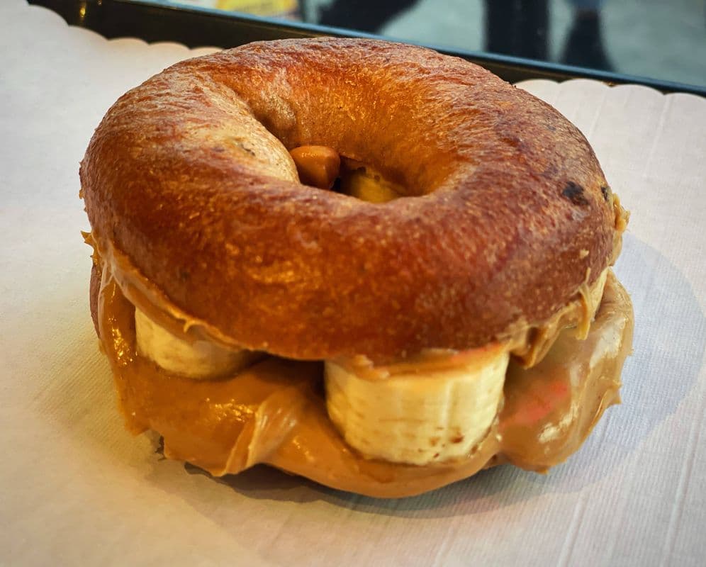 Peanut Butter Bagel with Banana