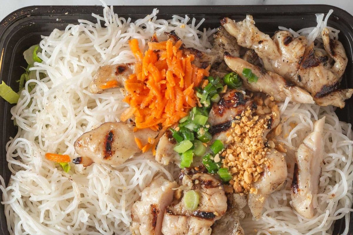 52. Grilled Chicken or Pork, or Beef on Vermicelli Noodles