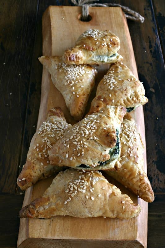 Spinach and feta cheese bourakas