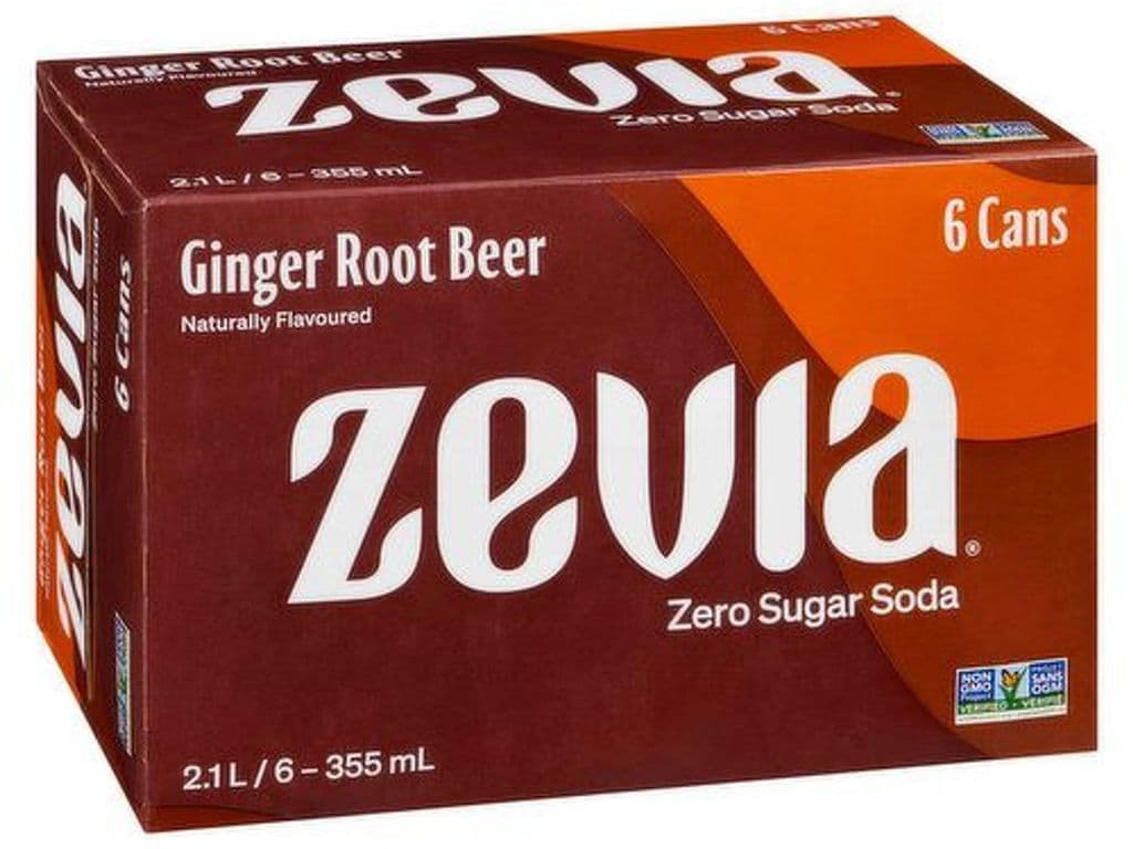 ZEVIA SODA GINGER ROOT BEER ZERO SUGAR 6X355ML