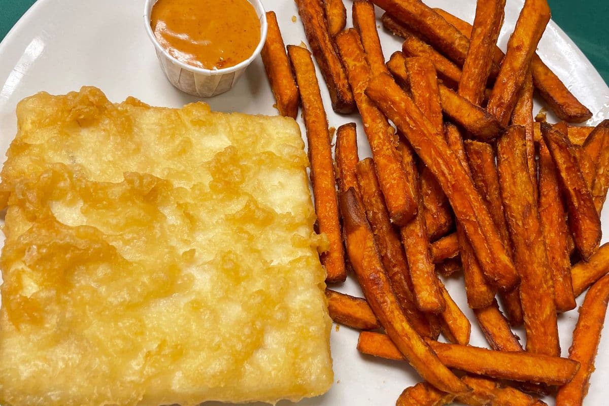Halibut and Sweet Potato Fries