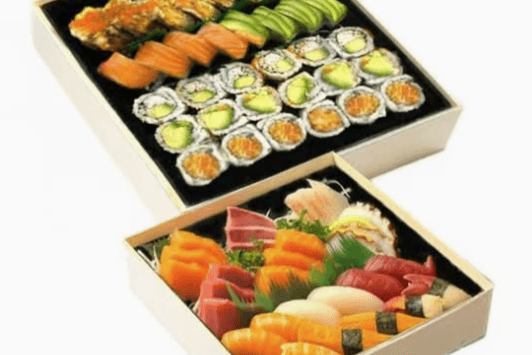 145. Party Tray E (sashimi, Sushi & rolls 64pcs)