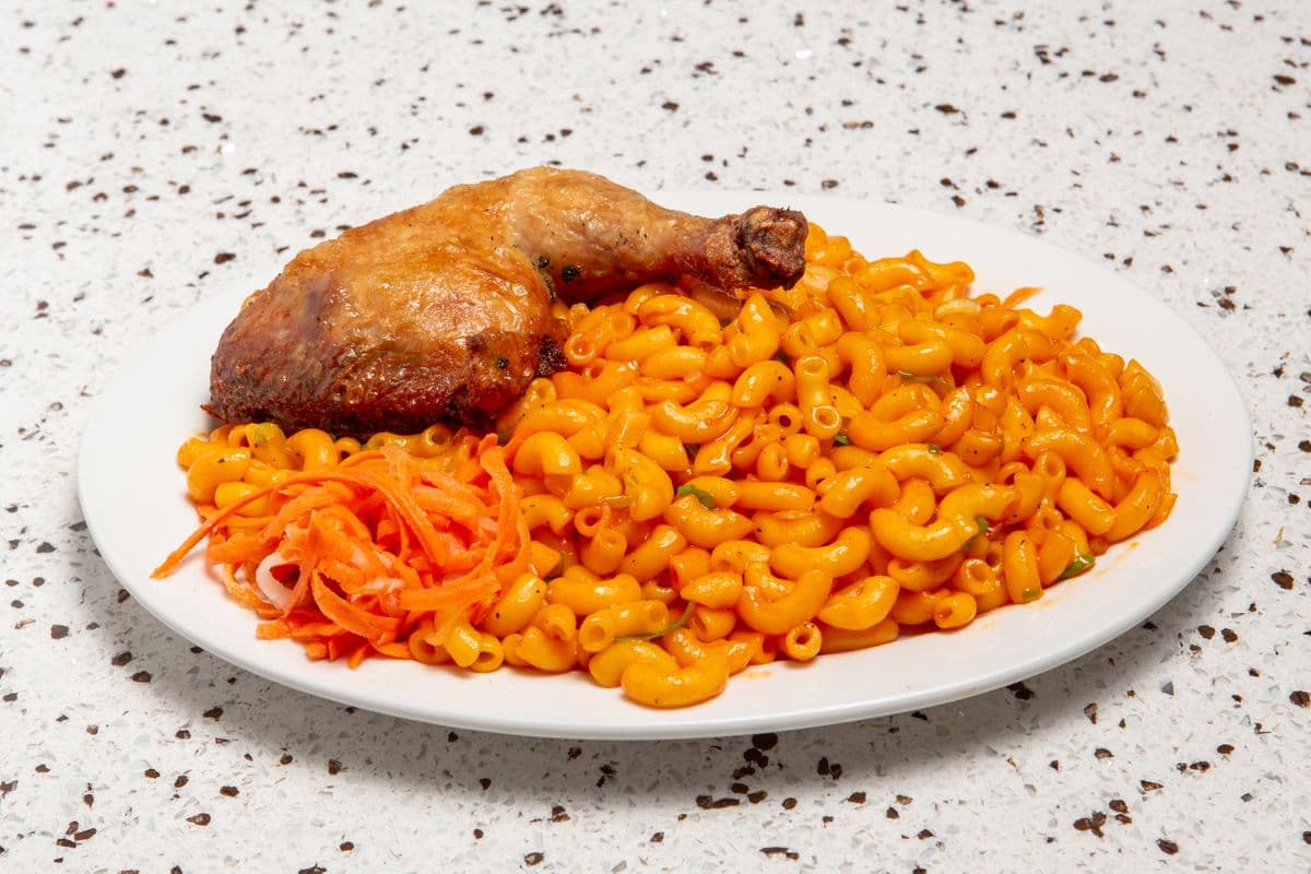 84. Fried Macaroni with Roasted Chicken