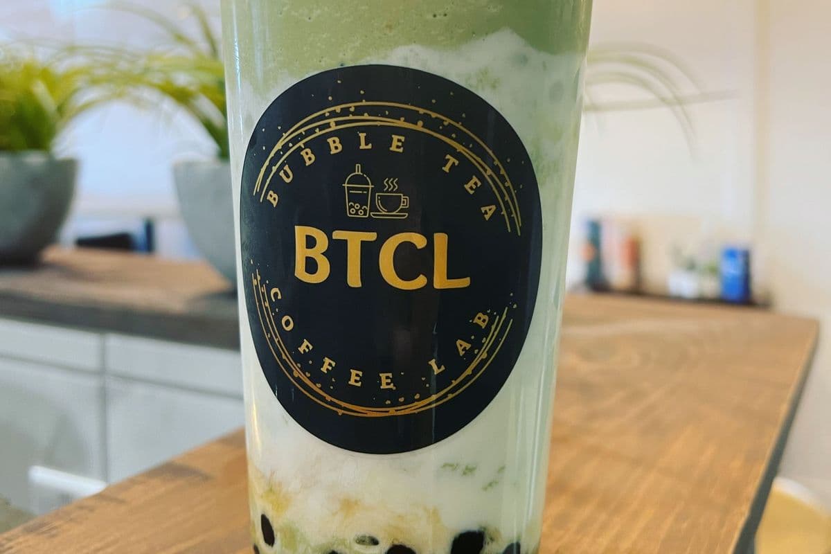 Matcha Cheese Foam with Black Boba