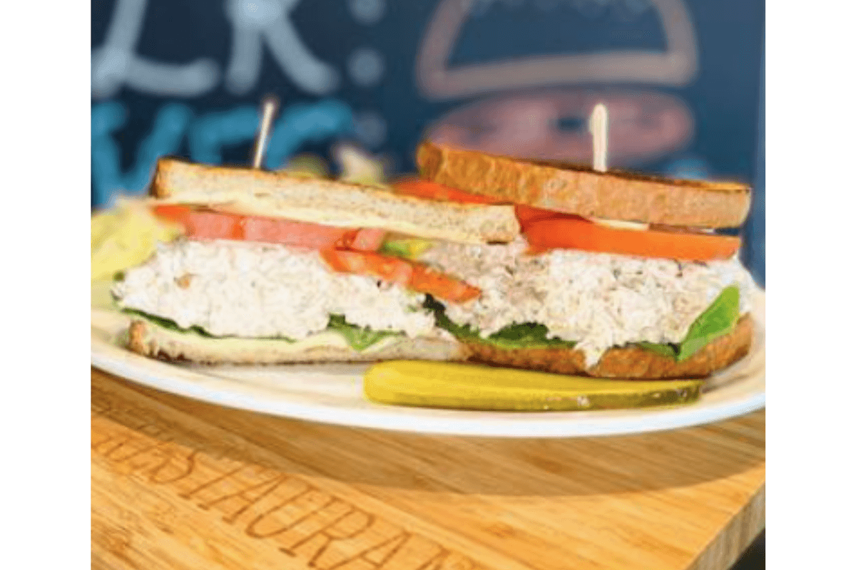 Tuna Salad Sandwich with Lettuce and Tomato