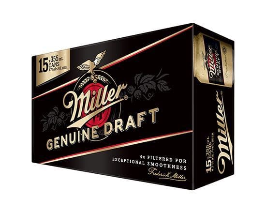 Miller Brewing Co. Genuine Draft, 15 x 355 ml