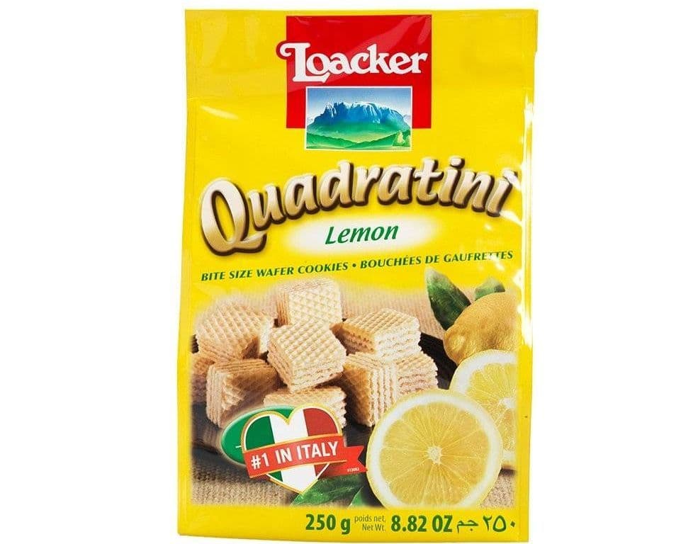 LOACKER QUADRATINI LEMON WAFER COOKIES 250G