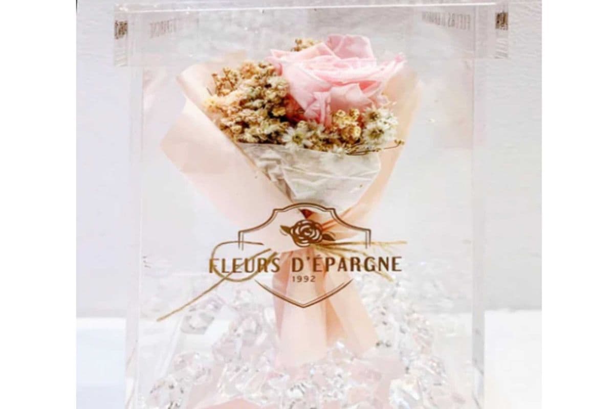 Crystal Bouquet Box with Drawer (10x10x19 cm)