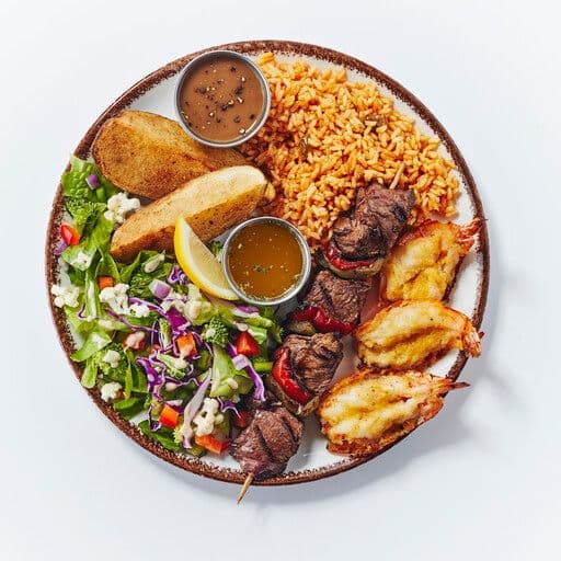 Filet mignon brochette & papillon shimp / Brochette de filet mignon et crevettes papillon