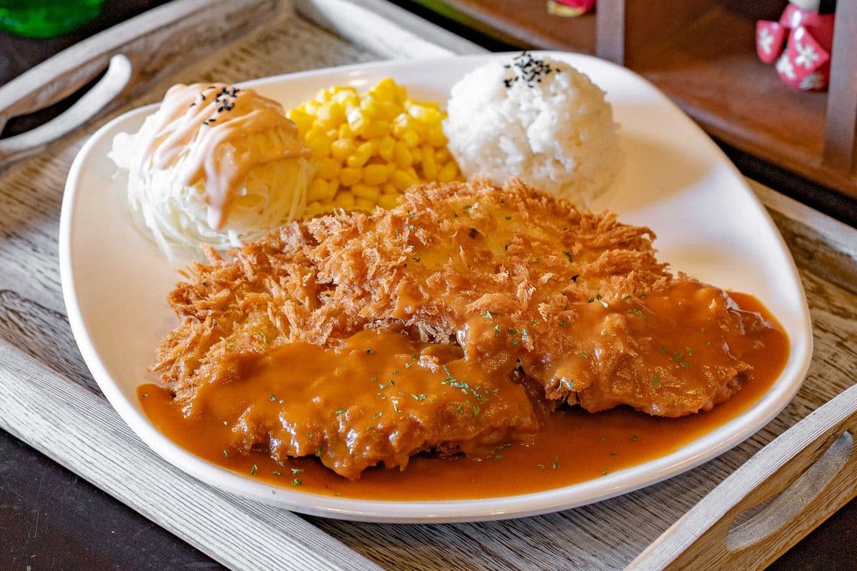 Brown Teishoku (Pork and Chicken Combo)