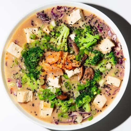 Miso Ginger Broth Bowl (21g protein, 8g fibre)