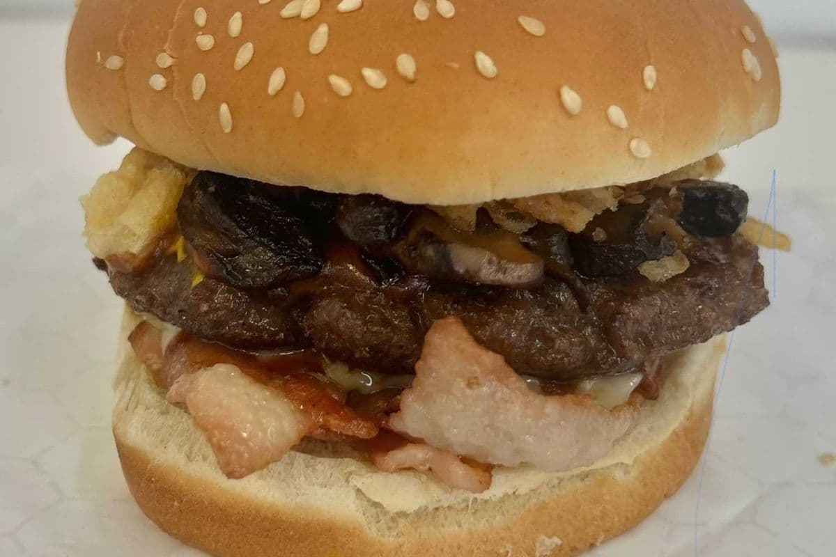 BBQ Bacon Swiss Mushroom and Crispy Onion Burger