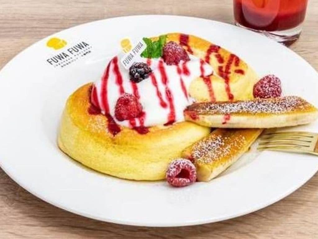 Raspberry and Caramelized Banana Pancake
