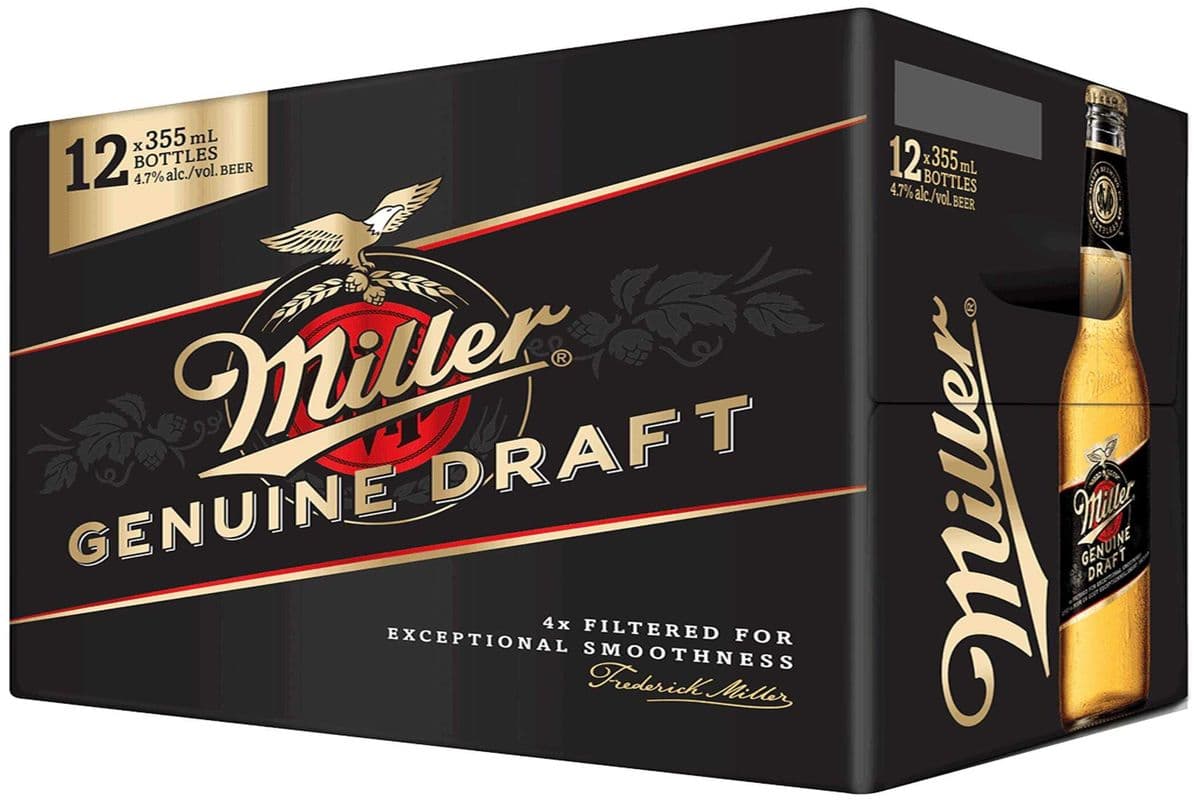 Miller Genuine Draft 12 Bottle x355ml (12 x 355ml)