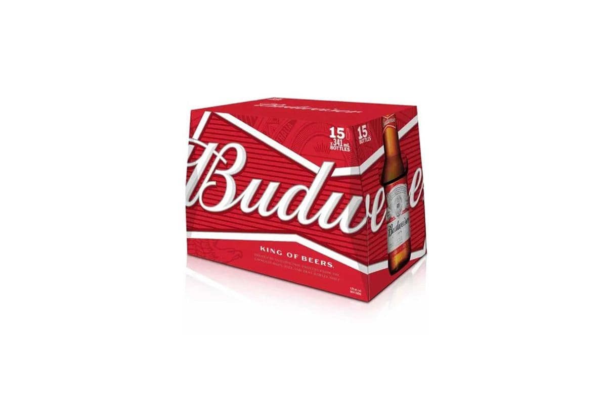 757214. BUDWEISER (15 x 341ML (BOTTLES))