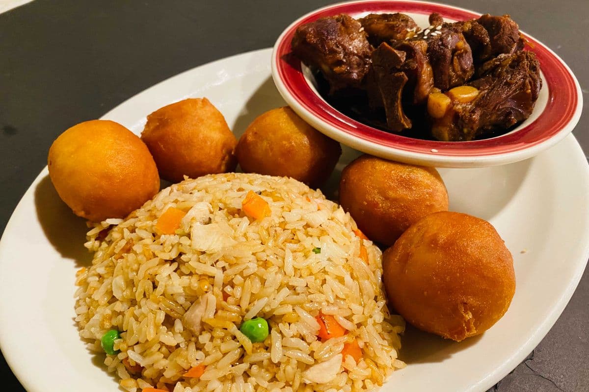 (5) Spring Rolls or Egg Roll Sweet & Sour Chicken Balls Honey Garlic Ribs Chicken Fried Rice